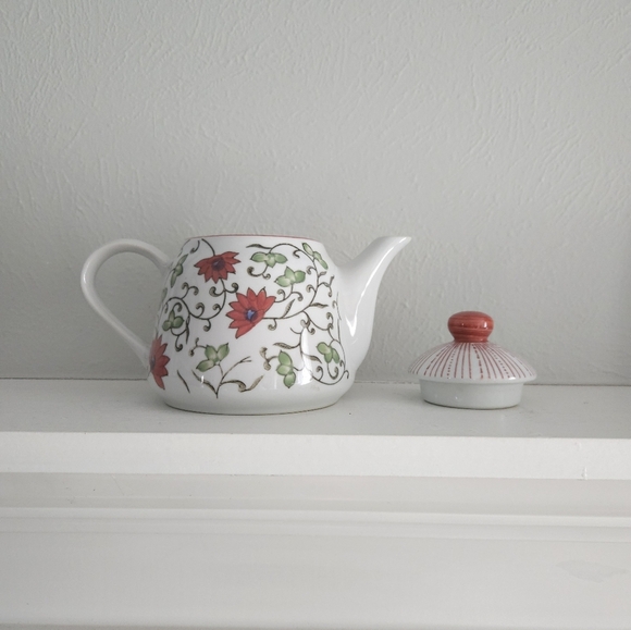 Pier 1 Imports Vintage 90s Hand Painted Floral Teapot - Picture 5 of 7